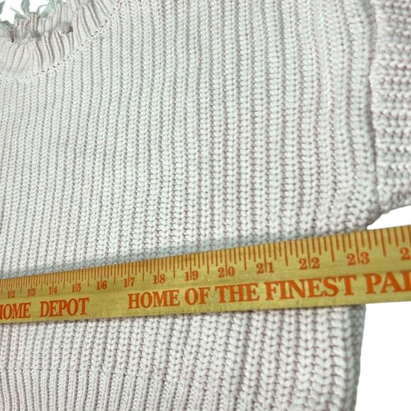 Le Lis Collection Oversized Distressed Light Pink Cropped Sweater Size Small - Picture 7 of 7